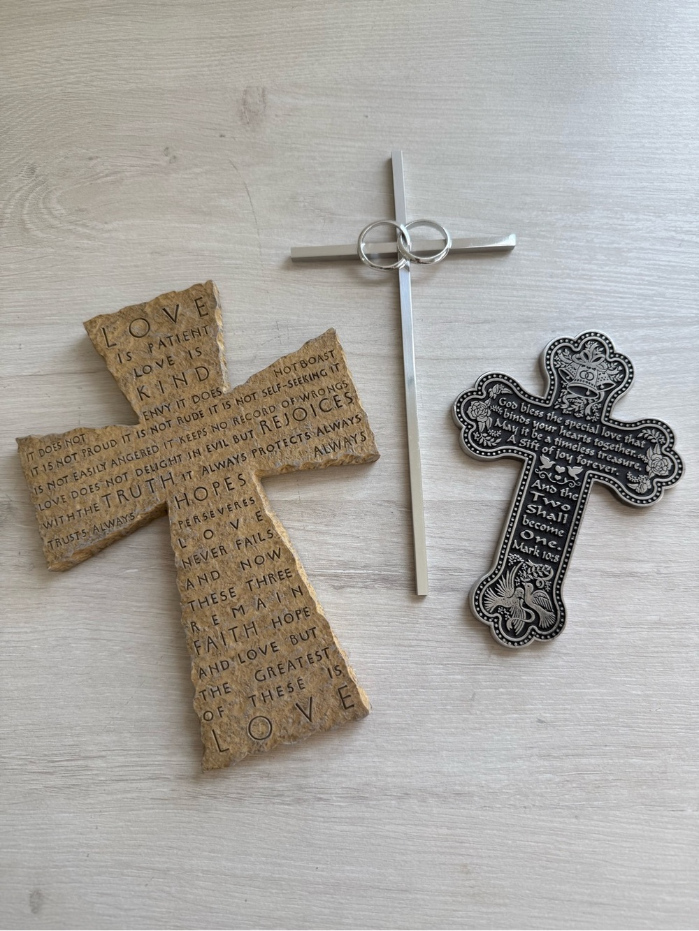 3x Wedding Crosses